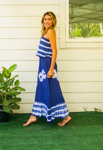 Newly Designed Trendy V-neck Tie Dye <b>A</b>-<b>Line</b> Maxi <b>Dress</b> Multi-Colored Solid <b>Pattern</b> Cute Style Sleeveless Cotton Natural Waist - Product Image 5