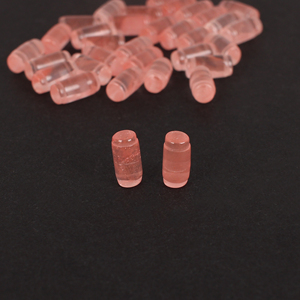 พลอยสีชมพูสังเคราะห์รูปทรงกระสุน Cherry Crackle ขนาด 12.10 กะรัต 8x4 มม. สำหรับทำเครื่องประดับ - Product Image 4