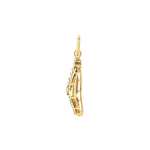 Pendentif de luxe plaqué or avec diamants ronds de laboratoire pour femme, motif feuille, bijou de tous les jours - Product Image 3