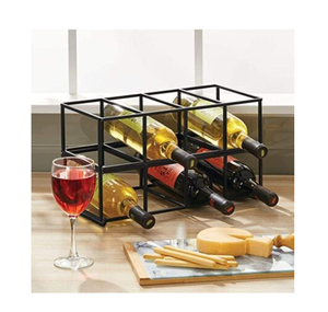 ชั้นวางขวดไวน์โลหะสำหรับตกแต่งบ้าน ดีไซน์ทรงสี่เหลี่ยม ราคาสุดคุ้ม - Product Image 1