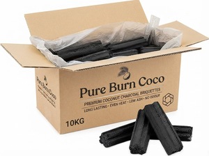 Coconut Shell Hexagonal Charcoal Briquettes High Heat Long Burning Smokeless Outdoor BBQ Fuel - Product Image 3