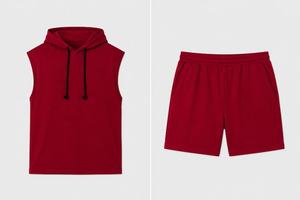 Ensemble de vêtements décontractés coordonnés, sweat-shirt et short, coupe ample, pour les activités quotidiennes décontractées - Product Image 2