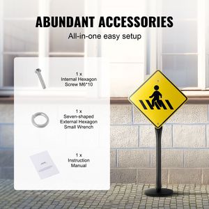 Supporto Portatile per Segnaletica Stradale in Ghisa da 4 Piedi con Base in Plastica Rigida Rinforzata e Ruote, Supporto a U per Cartelli - Product Image 5
