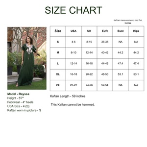 Caftan rayé vert en lin brodé à la main pour les femmes robe de maison caftan en lin - Product Image 2