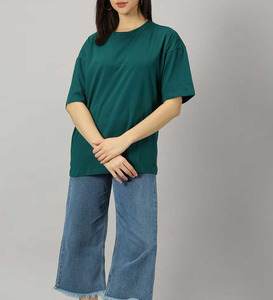 Camiseta de Mujer de Manga Corta, Casual, Cómoda, Corte Regular, Lisa, Tejida, Personalizable, de Secado Rápido, Cuello Redondo, Verano 2026 - Product Image 1