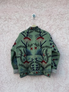 Maaunique Hand Embroidered Breathable Cotton <b>Velvet</b> Floral Bomber Suzani Eco-Friendly Festival Winter Unisex <b>Jacket</b> O-Neck Full - Product Image 4
