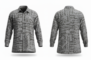 Camisa Casual Personalizada al por Mayor, Camisa de Vestir de Algodón con Estampado Gráfico, Manga Larga, Cuello Abotonado, Corte Ajustado, Estilo Urbano - Product Image 4