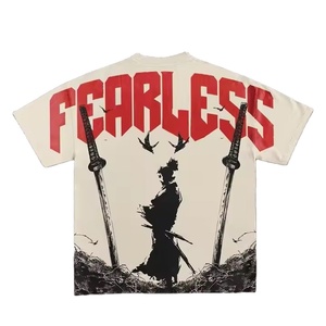 Camiseta con estampado Vintage de gran tamaño para hombre, logotipo personalizado, tela de algodón 100% de peso pesado, costura de siete puntos - Product Image 1