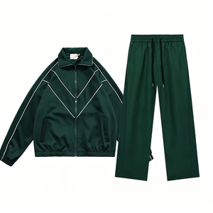 Ensemble de survêtement coupe-vent personnalisé pour homme – Veste de sport zippée en nylon - Product Image 1