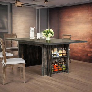 Tavolo da Pranzo Rettangolare Nero da 160 cm con Contenitore per Cucina, per 4 Persone - Product Image 4