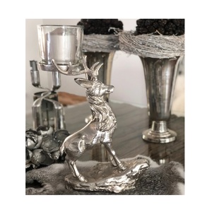 Lanterne en verre moderne pour bougie chauffe-plat, décoration de Noël pour salon, avec motif renne, pots et lanternes pour bougies chauffe-plat - Product Image 6
