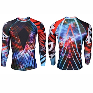 Rashguard homme 100% polyester, haute qualité, durable, sublimation, nouvelle arrivée, antibactérien. - Product Image 2