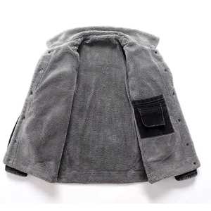 OEM Services High Quality <b>Custom</b> Design Men's <b>Denim</b> <b>Jacket</b> Stand Collar Washed Finish Sherpa Lining Quick Dry 2025 New Design - Product Image 4