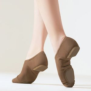 Zapatos de Jazz Profesionales Baifa Danzo con Suela Partida, Parte Superior de Cuero Genuino y Suela Elástica Color Bronceado, Zapatos de Baile Unisex para Mujer - Product Image 2