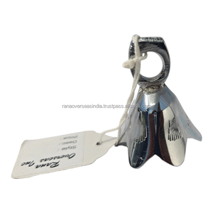 Cloche suspendue en laiton de qualité supérieure, finition argentée, moderne, écologique, cloche de temple élégante, cadeau spirituel pour la maison, la porte ou le mur - Product Image 5