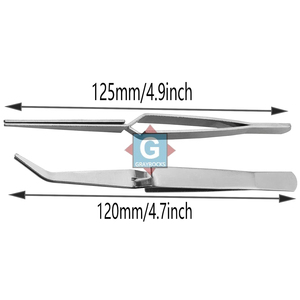 Pinzas de bloqueo cruzado GRAYROCKS, 2 uds., acero inoxidable de alta calidad, 125mm, 120mm, punta recta y doblada, herramientas para hacer joyas, bricolaje - Product Image 1