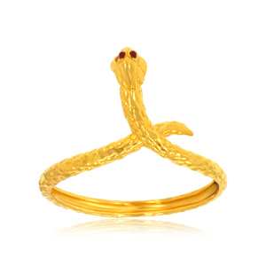 Bague Serpent Dorée Distinctive, Bague Serpent Cobra Plaqué Or de Luxe pour Femme, Bijou Tendance - Product Image 1