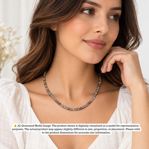 Collier ajustable en argent sterling 925 plaqué or 18 carats avec pierre précieuse en labradorite facettée en forme de boîte - Product Image 2