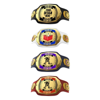 Cinturón de Campeonato Personalizado de Lucha Libre y Karate de Peso Pesado con Correas de Cuero Chapadas en Oro, 1 Pieza