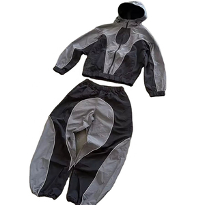 Survêtements en nylon personnalisés, coupe-vent, sweat à capuche, jogging, ensemble deux pièces, style décontracté tendance, vêtements de sport, fabricant OEM en gros - Product Image 1