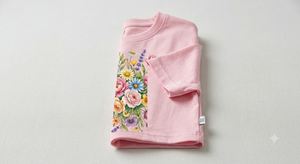Camiseta de Hombre con Logotipo Personalizado Bordado Floral Rosa, Cuello Redondo, Manga Corta, Tejido de Algodón, Suave, Informal, para Uso Diario - Product Image 5