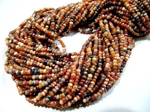 Cuentas de Cornalina Natural Mística con Recubrimiento AB, Cuentas Multicolor de Cornalina, Facetadas en Forma de Rondelle, Tamaño 3-4mm, Longitud 13 pulgadas - Product Image 2