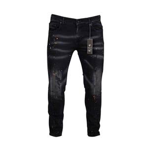 Jean en denim délavé pour homme, taille moyenne, coupe droite, ajustement régulier, style décontracté vintage hip-hop, 100 % coton, imperméable – Meilleure vente - Product Image 2