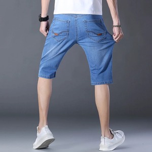 Pantalones Cortos de Mezclilla Casuales para Hombre 2026, Estilo Urbano, Elásticos, Rectos, de Algodón, Color Sólido - Product Image 4