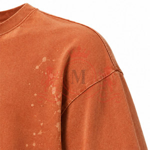 T-shirt élégant décontracté effet délavé avec col rond confortable et tissu en coton léger - Product Image 5
