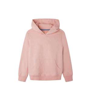 เสื้อฮู้ดสีชมพูไม่มีลาย สกรีนโลโก้ได้ ขายส่ง ผ้าฝ้ายฟลีซ หนานุ่ม ทรงโอเวอร์ไซส์ ใส่ได้ทั้งชายหญิง สไตล์สตรีทแวร์ เสื้อพูลโอเวอร์ - Product Image 1