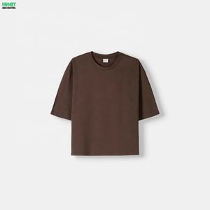 เสื้อยืดทรงบ็อกซี่สำหรับผู้ชาย ผ้าเนื้อหนา คอกลมทรงหลวม สไตล์มินิมอล เรียบง่าย เสื้อผ้าลำลองสำหรับฤดูร้อน - Product Image 1