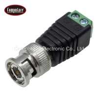 Bloque de terminales de contacto de un solo núcleo macho de latón tipo BNC 2P, conexión de bloqueo sin soldadura, para cable de audio y video de 20-14 AWG
