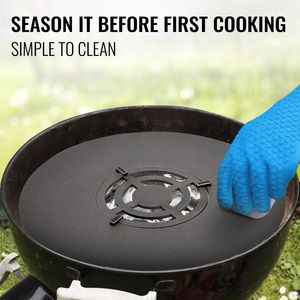 40" <b>Replacement</b> Carbon Steel <b>BBQ</b> <b>Grill</b> Griddle Grate Easy Maintenance 18" Kettle Attachment Grilling Burgers Model D0100HADA3W - Product Image 5