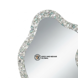 กระจกติดผนังงานแต่งงานทรงสี่เหลี่ยมสไตล์อาร์ตเดโคสุดหรู ทำจากไม้เอ็มดีเอฟ งานแฮนด์เมด พร้อมดีไซน์ตกแต่งรักษ์โลก หนา 5 มม. พร้อมกรอบ - Product Image 6