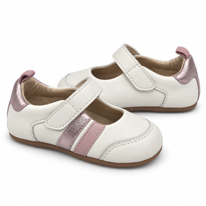 Chaussures Mary Jane unisexes en cuir blanc avec fermeture auto-agrippante, soutien de la voûte plantaire, semelle antidérapante, légères et décontractées pour bébés de 13 à 24 mois - Product Image 4