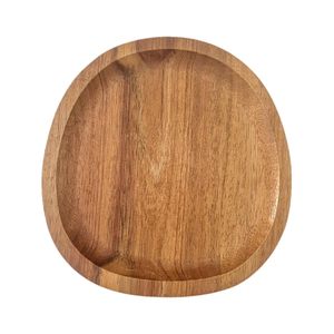 Plato redondo de madera, bandeja para servir, plato de madera, accesorio de cocina, plato de madera natural, decoración para mesa de comedor, plato rústico para servir - Product Image 5