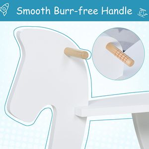 Cavallo a Dondolo Tradizionale in Legno, Giocattolo Senza Tempo Bianco per Bambini 3-6 Anni, Regalo Perfetto per Natale o Compleanno - Product Image 6