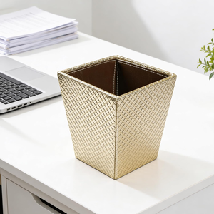 Cubo de Basura Decorativo de Cuero, Cesto de Basura de Cuero para Dormitorio, Baño, Cocina, Oficina, Hotel, Sala de Estar y Decoración del Hogar - Product Image 1