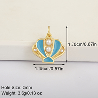 QIKU En gros Breloque coquillage plaqué or avec perle |   Pendentifs en coquillages marins brillants pour la fabrication de colliers de bijoux
