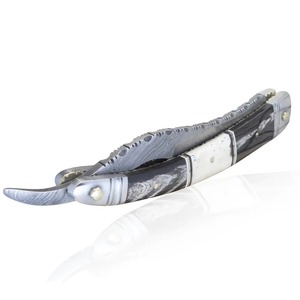 Damascus Steel Straight Razor Real <b>Bone</b> <b>Handle</b> Hand Forged Barber Shaving <b>Knife</b> Classic Cut Throat Razor Men Grooming Gift - Product Image 2