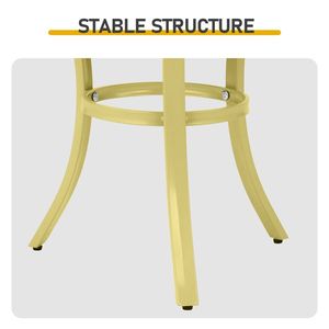Light Yellow Small Metal Outdoor <b>Round</b> <b>Side</b> <b>Table</b> Indoor/Outdoor Patio End <b>Table</b> Coffee Bistro <b>Table</b> - Product Image 3