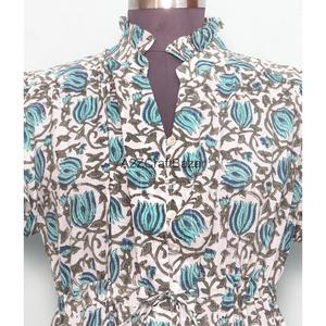 เดรสสั้นลายดอกไม้สไตล์วินเทจทันสมัยผ้าฝ้าย 100% สำหรับผู้หญิงใส่ไปเที่ยวทะเลช่วงฤดูร้อนรุ่นใหม่ล่าสุด - Product Image 4