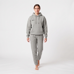 Conjunto Deportivo de Invierno para Mujer, con Capucha, Color Sólido, Estilo Jogger, Ropa Deportiva Casual, Dos Piezas - Product Image 3