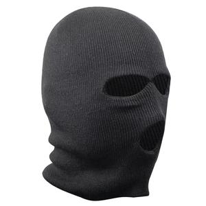 Cagoule de ski et snowboard en acrylique noir, tricotée jacquard, à logo, à un trou, pour l'extérieur, personnalisable, pour l'hiver - Product Image 1