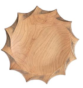 Plateau de service en bois massif artisanal |   Plateau alimentaire en bois naturel pour les collations, les fruits, l'usage domestique et hôtelier - Product Image 3