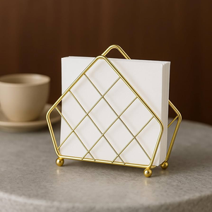 Premium Quality Gold Color Brass napkin Holder Ideal For Events <b>Wedding</b> Party <b>Tissues</b> Organizer Crafts - Product Image 4