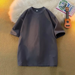 เสื้อยืดคอกลมแขนสั้นสีชมพูสำหรับผู้ชายไซส์ใหญ่ สไตล์สตรีทแวร์ พิมพ์ลาย ผลิตจากผ้าโพลีเอสเตอร์/คอตตอน 220 กรัม ผ้าเจอร์ซีย์ถัก - Product Image 6