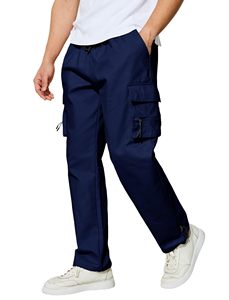 Pantalon cargo homme personnalisé respirant taille mi-haute, multi-poches, style streetwear, jogger, pour l'extérieur - Product Image 3