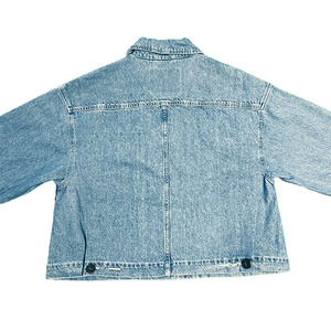 Veste en jean décontractée pour femmes de qualité supérieure, coupe courte, séchage rapide, respirante, fermeture à boutons surdimensionnée - Product Image 2
