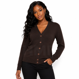 Chaqueta de Mujer para Primavera, Otoño e Invierno de la Hermandad HMR, Cárdigan de Manga Larga con Bloques de Color, Suéter Elegante de Punto - Product Image 1